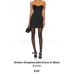 Bardot Brixton Strapless Mini Dress in Black